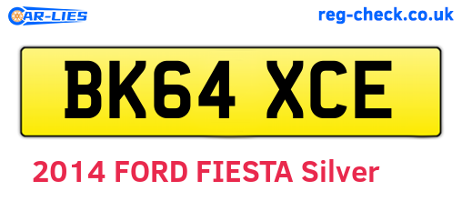 BK64XCE are the vehicle registration plates.