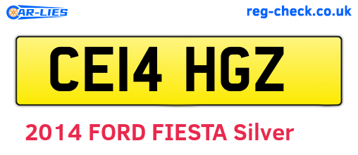 CE14HGZ are the vehicle registration plates.