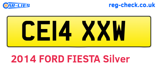 CE14XXW are the vehicle registration plates.