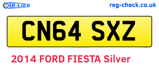 CN64SXZ are the vehicle registration plates.