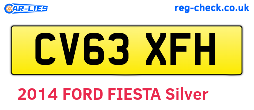 CV63XFH are the vehicle registration plates.