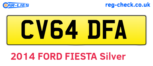 CV64DFA are the vehicle registration plates.