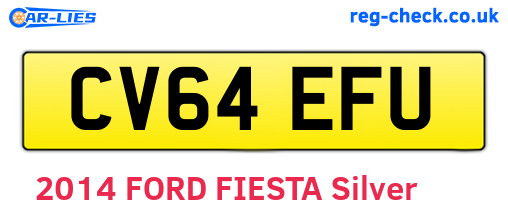 CV64EFU are the vehicle registration plates.