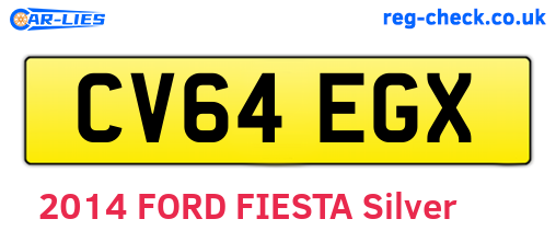 CV64EGX are the vehicle registration plates.