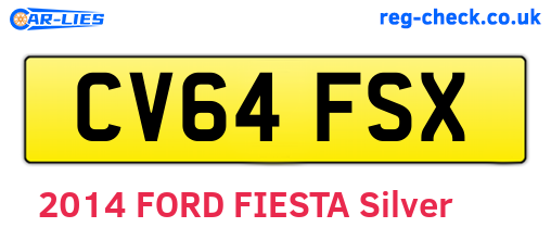 CV64FSX are the vehicle registration plates.