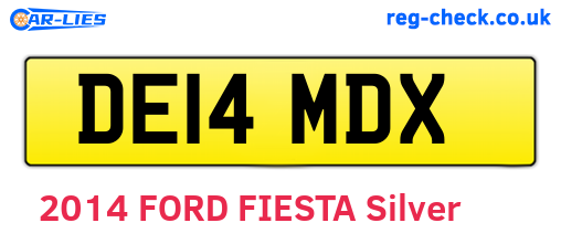 DE14MDX are the vehicle registration plates.