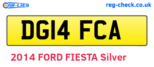 DG14FCA are the vehicle registration plates.