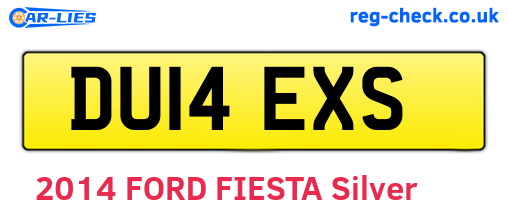 DU14EXS are the vehicle registration plates.