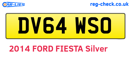 DV64WSO are the vehicle registration plates.