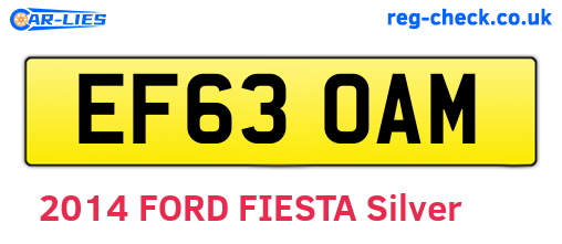 EF63OAM are the vehicle registration plates.