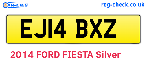 EJ14BXZ are the vehicle registration plates.
