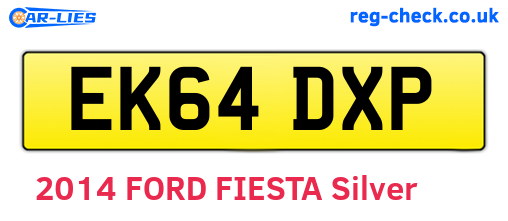 EK64DXP are the vehicle registration plates.