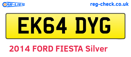 EK64DYG are the vehicle registration plates.
