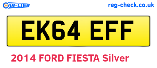 EK64EFF are the vehicle registration plates.