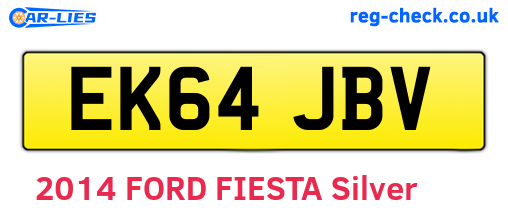 EK64JBV are the vehicle registration plates.