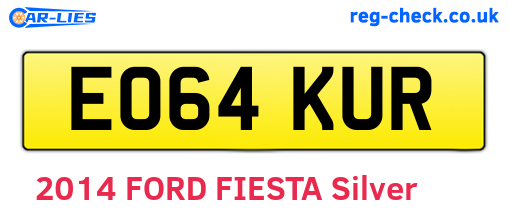 EO64KUR are the vehicle registration plates.