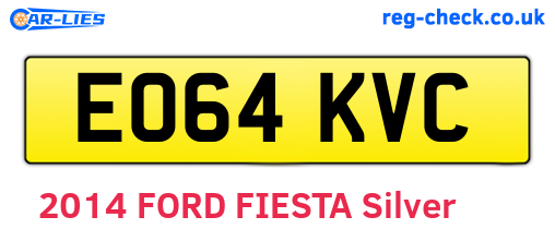 EO64KVC are the vehicle registration plates.