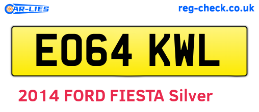 EO64KWL are the vehicle registration plates.