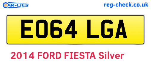EO64LGA are the vehicle registration plates.