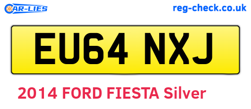 EU64NXJ are the vehicle registration plates.