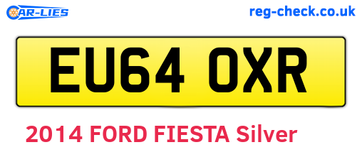 EU64OXR are the vehicle registration plates.