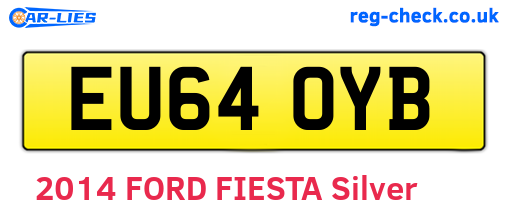EU64OYB are the vehicle registration plates.