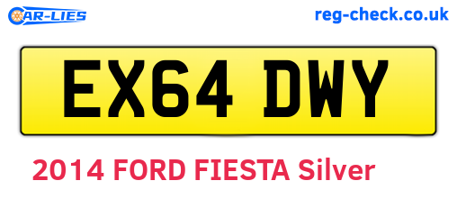 EX64DWY are the vehicle registration plates.
