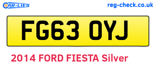 FG63OYJ are the vehicle registration plates.