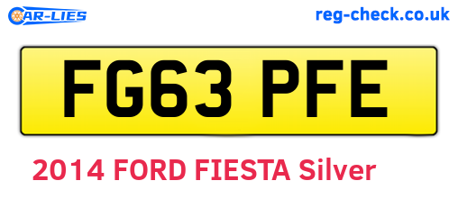 FG63PFE are the vehicle registration plates.