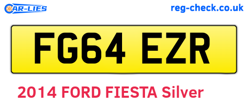 FG64EZR are the vehicle registration plates.