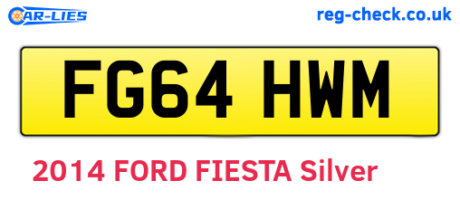 FG64HWM are the vehicle registration plates.