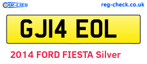 GJ14EOL are the vehicle registration plates.