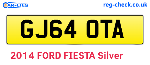 GJ64OTA are the vehicle registration plates.