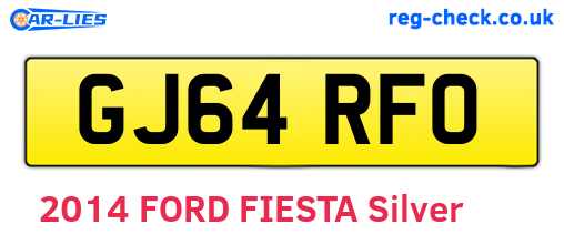 GJ64RFO are the vehicle registration plates.