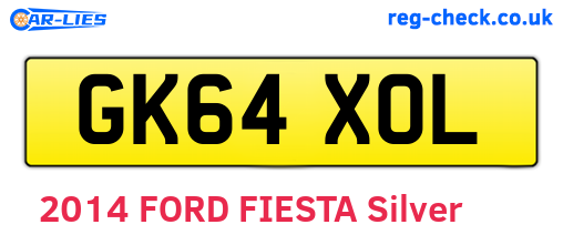 GK64XOL are the vehicle registration plates.