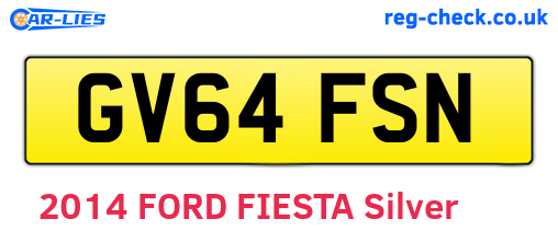 GV64FSN are the vehicle registration plates.