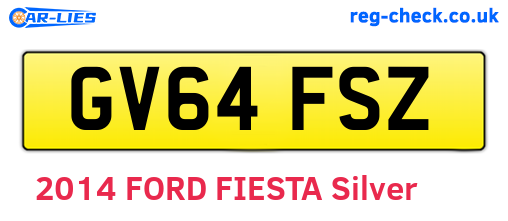 GV64FSZ are the vehicle registration plates.