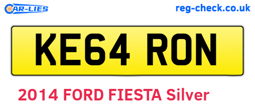 KE64RON are the vehicle registration plates.