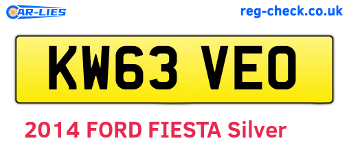 KW63VEO are the vehicle registration plates.