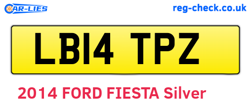 LB14TPZ are the vehicle registration plates.