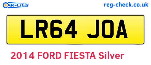 LR64JOA are the vehicle registration plates.