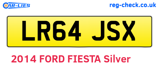 LR64JSX are the vehicle registration plates.