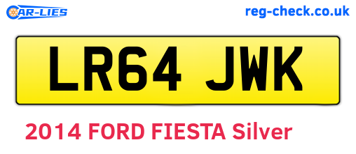 LR64JWK are the vehicle registration plates.