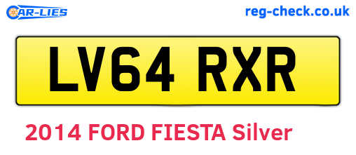 LV64RXR are the vehicle registration plates.