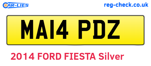 MA14PDZ are the vehicle registration plates.