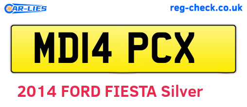MD14PCX are the vehicle registration plates.