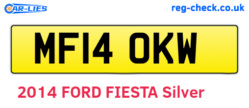 MF14OKW are the vehicle registration plates.