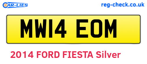 MW14EOM are the vehicle registration plates.