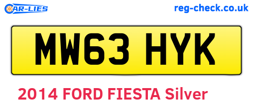 MW63HYK are the vehicle registration plates.