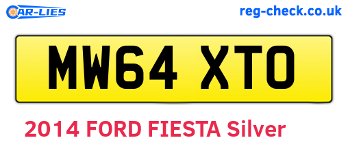 MW64XTO are the vehicle registration plates.